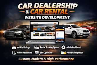 design a responsive car dealership website, automotive cars rental website