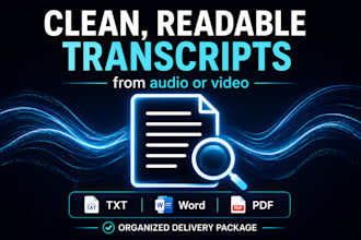 transcribe audio or video into a clean readable transcript