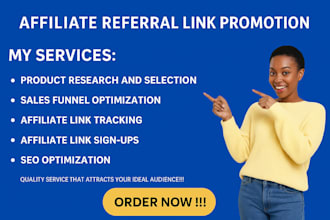 promote your affiliate link for sales, leads and registrations