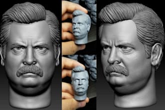 realistic 3d head model for 3d printing with face likeness 3d bust stl figure
