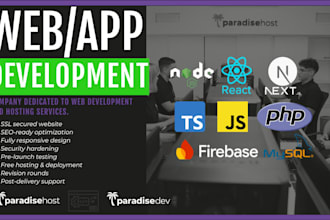 develop a modern web app using nextjs, react and typescript