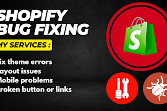 do shopify bug fix, shopify custom coding, fix shopify issues