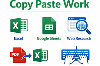 data entry and copy paste work