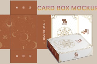 design 3d software box mockup and digital product bundle box mockup card game