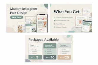 do e desing modern  instagram posts using canva