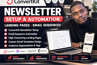 setup convertkit newsletter kit landing page kit email sequence kit automation