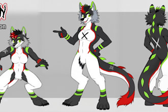 draw and design character reference sheet, ref sheet for your furry art and oc