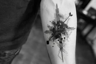 custom an abstract black tattoo design