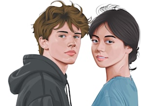 draw your picture into vector portrait illustration