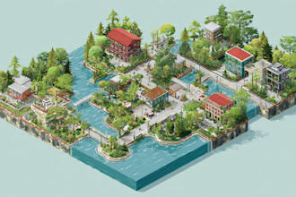 create 2d isometric illustration or map