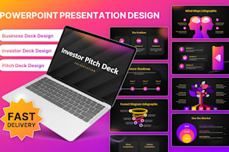 design investor pitch deck for business and startup