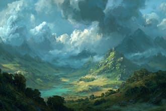 digitally paint fantasy landscape