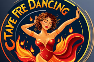design nice best quality fire dancing lady logo