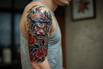 drawing a custom japanese style tattoo design, tatoo sleeve