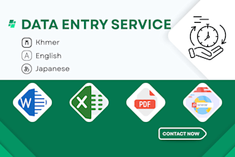 do data entry, formatting, QA to all file types