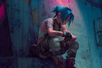 draw you a cyberpunk illustration portrait