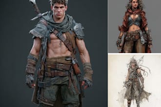 create aaa characters based on your concept art