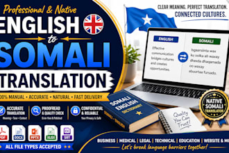 professionally translate from english to somali