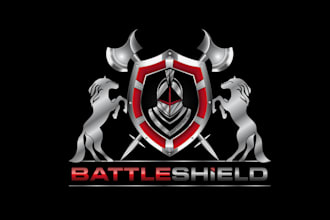 design best quality awesome battle shield logo for you