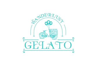make unique elegant logo for an italian gelato bicycle cart