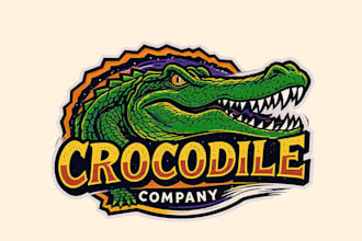 design a professional crocodile logo for your brand or business