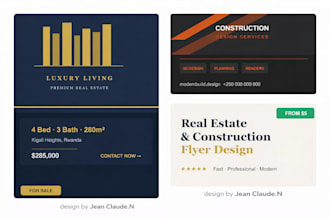 design modern real estate and construction marketing flyers
