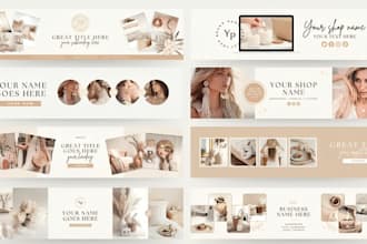 design etsy shop banner, logo, etsy branding kit, etsy digital product