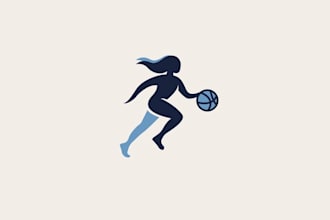 design modern symbolic women basketball league logo
