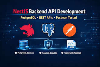build nestjs backend apis with postgresql and test using postman