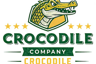 design a fierce and unique crocodile logo for your brand