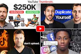 design viral clickbait youtube thumbnails for finance channels