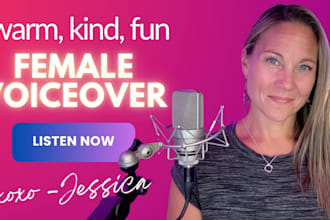 record a female voice over for corporate and explainer videos, american english