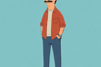 turn your photo into a bobs burgers style cartoon portrait
