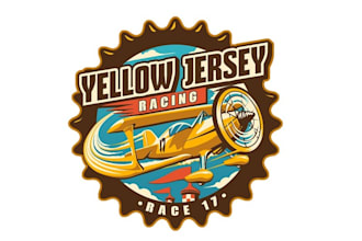 design yellow jersey racing logo