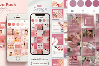 design a custom instagram branding kit on canva, posts and stories