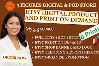 do etsy shop setup, etsy digital products, print on demand, etsy listing, etsy
