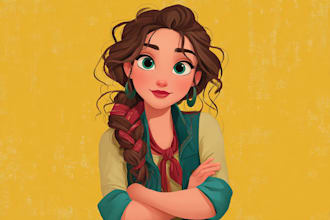 draw magical disney style cartoon portrait art