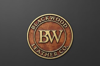 design a premium leather logo for your brand