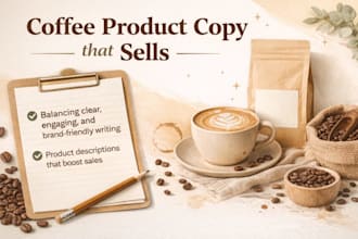 write clear coffee product descriptions