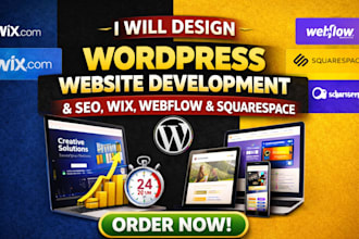 design webseite wordpress development ,  wix webflow and squarespace website