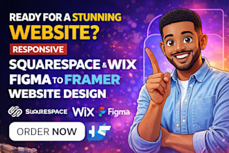 design responsive squarespace wix website figma to framer website landing page