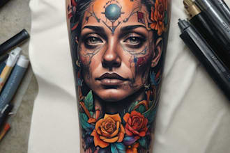 professionally design your sleeve tattoo, chest tattoo