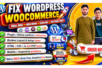 fix woocommerce errors and redesign your wordpress store for higher sales