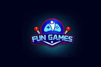 design modern fun game or arcade logo