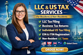 do llc tax, business tax, individual US tax filing and ein for non resident llc