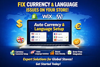 setup shopify wix wordpress currency converter fix autocurrency language changer
