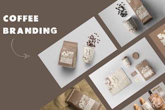design coffee brand, coffee shop, logo and branding