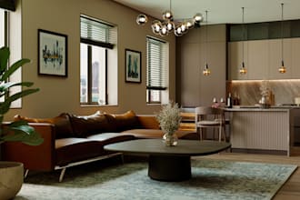 create a photorealistic 3d render of your livingroom