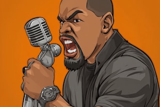 cartoon music album cover art, single artwork