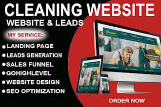 design cleaning website house office cleaning  service commercial website